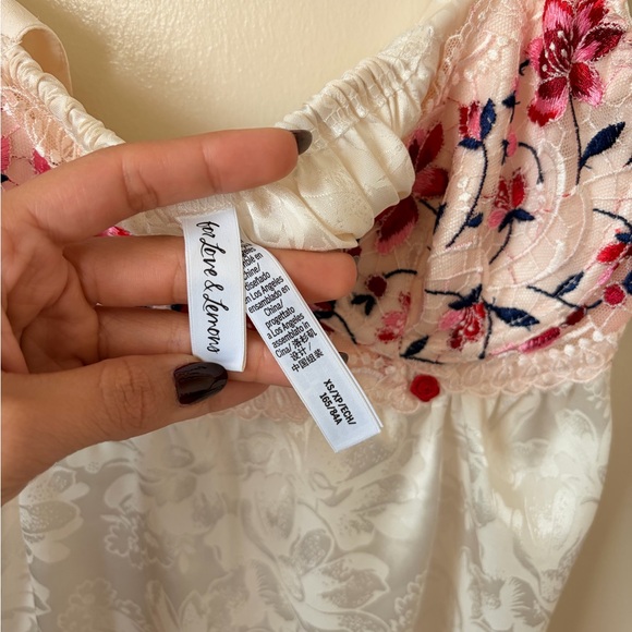 For Love And Lemons ALTERED Chemise with Red and Pink Embroidery - Picture 8 of 10